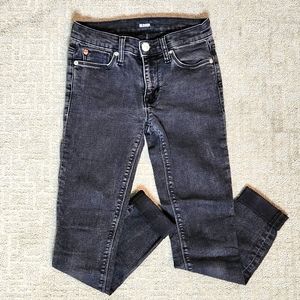 Hudson Faded Black Fitted Jeans Size 24